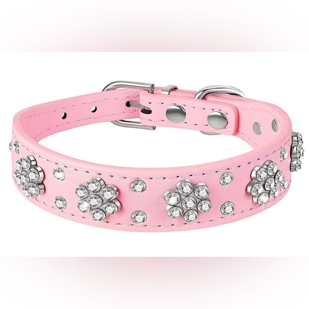⭐️Host Pick x2 ⭐️ Pink bling Collar for dogs size Medium NIB
